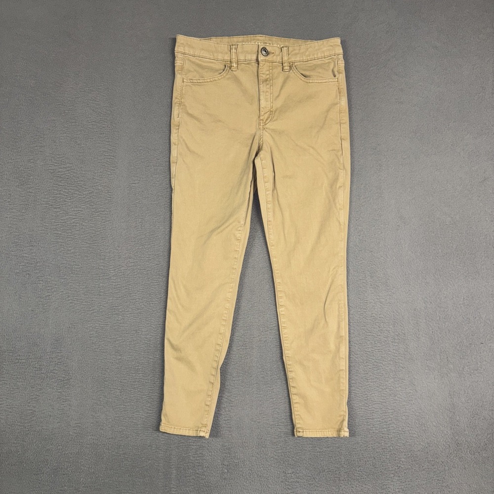 American Eagle Jeans Womens 8 Short Tan Brown Hi-Rise Jegging Stretch Cotton